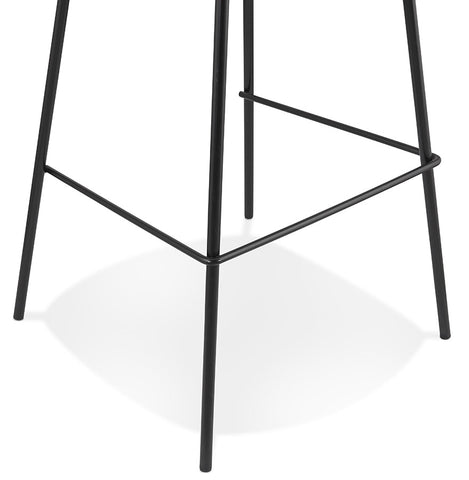 Bar stool 'LEONIE' in white terry fabric with black metal legs