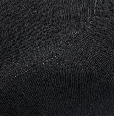 Armchair 'LIBRA' in dark gray fabric and black metal