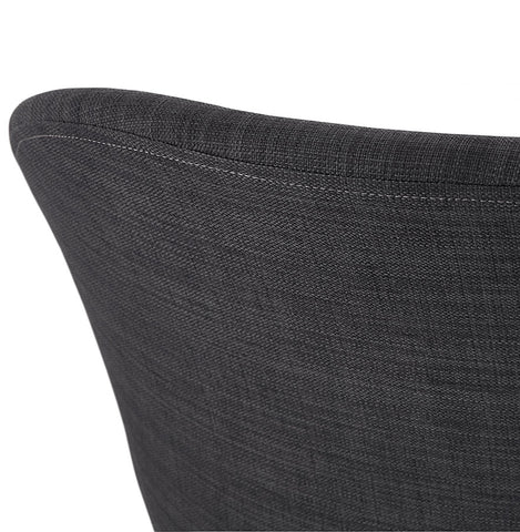 Armchair 'LIBRA' in dark gray fabric and black metal