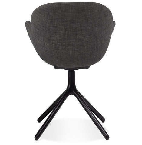 Armchair 'LIBRA' in dark gray fabric and black metal