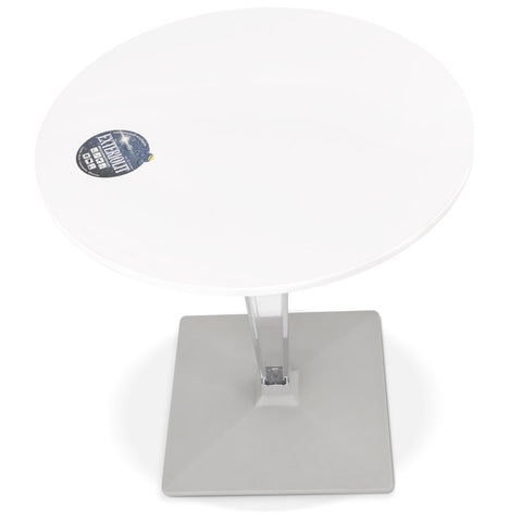 Witte ronde terrastafel 'LIMPID' voor binnen/buiten - Ø 68 cm