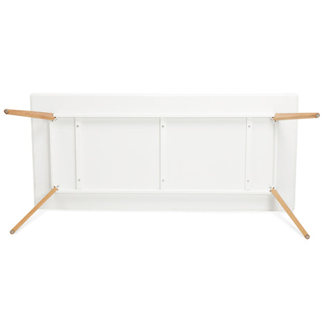 White design dining table 'MADY' in Scandinavian style - 200x90 cm