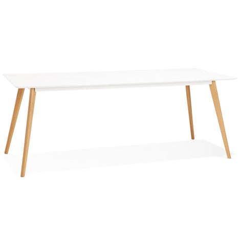 White design dining table 'MADY' in Scandinavian style - 200x90 cm