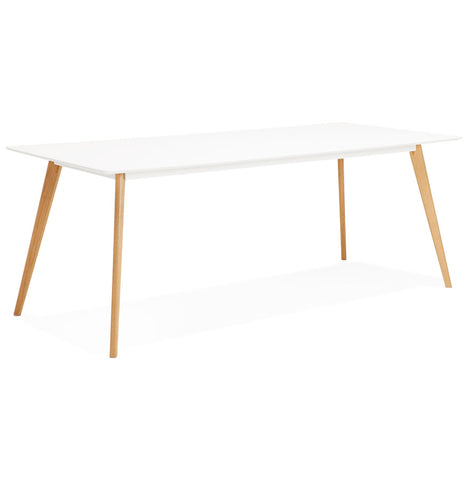 White design dining table 'MADY' in Scandinavian style - 200x90 cm