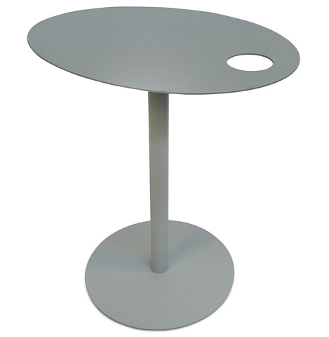 Oval side table 'MASA' in grey metal