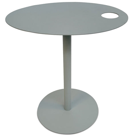 Oval side table 'MASA' in grey metal