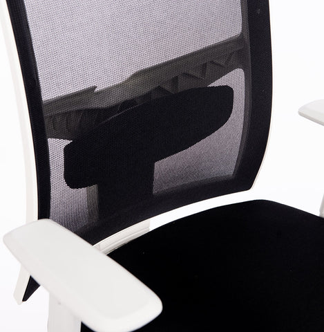 Designer office chair 'MATILDA' in black fabric with white frame