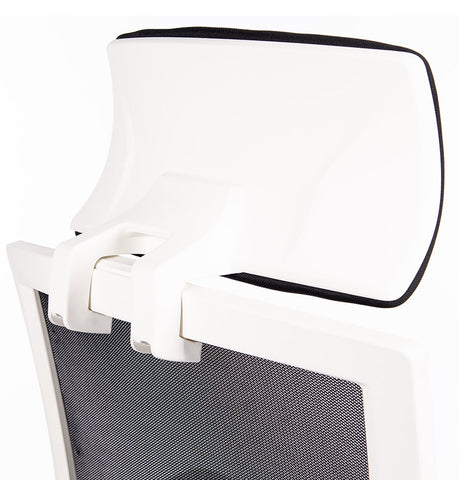 Designer office chair 'MATILDA' in black fabric with white frame