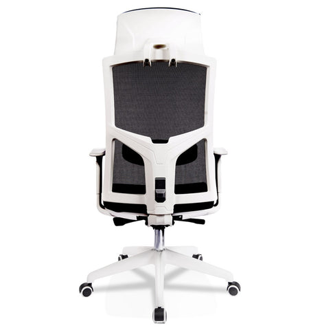 Designer office chair 'MATILDA' in black fabric with white frame