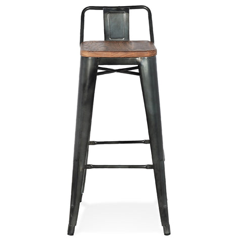 Dark gray metal industrial bar stool 'MECANO'