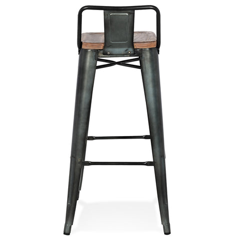 Dark gray metal industrial bar stool 'MECANO'