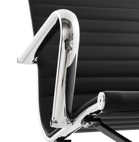 Designer office chair 'MEGA' in black imitation leather