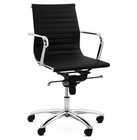 Designer office chair 'MEGA' in black imitation leather