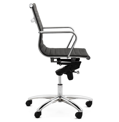 Designer office chair 'MEGA' in black imitation leather