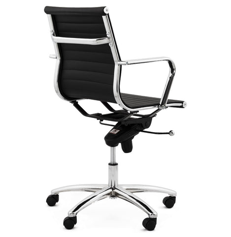 Designer office chair 'MEGA' in black imitation leather