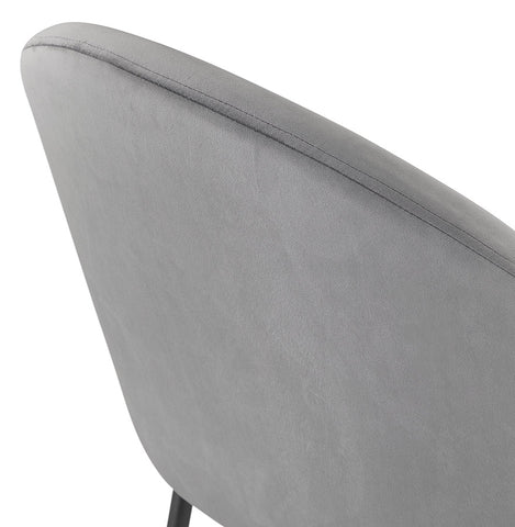 Lounge chair 'MERMAID' in light grey velvet and black metal legs