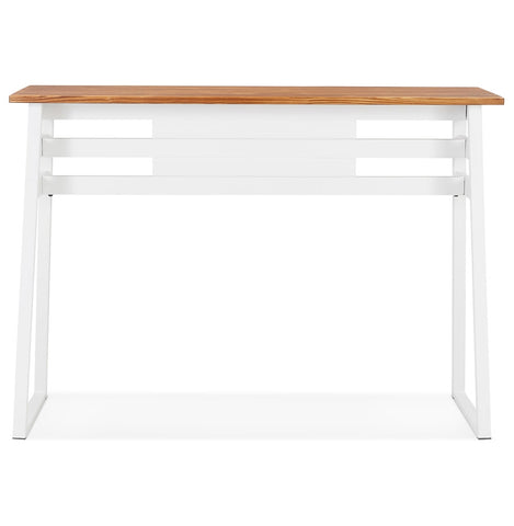 High bar table 'NIKI' in dark solid wood with white metal leg - 150x60 cm