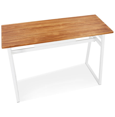 High bar table 'NIKI' in dark solid wood with white metal leg - 150x60 cm