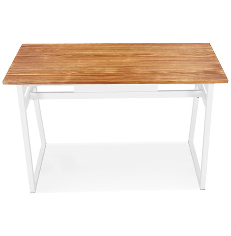 High bar table 'NIKI' in dark solid wood with white metal leg - 150x60 cm