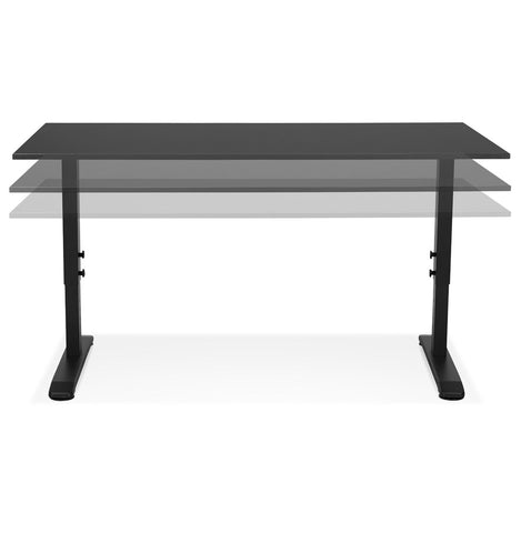 Height adjustable black desk 'OSMOSE' - 140x70 cm