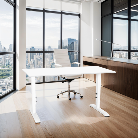 Height adjustable white desk 'OSMOSE' - 140x70 cm