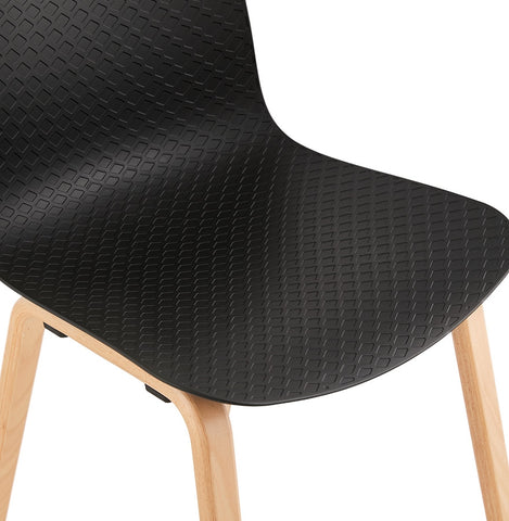 Scandinavian chair 'PACIFIK' black with natural wood legs