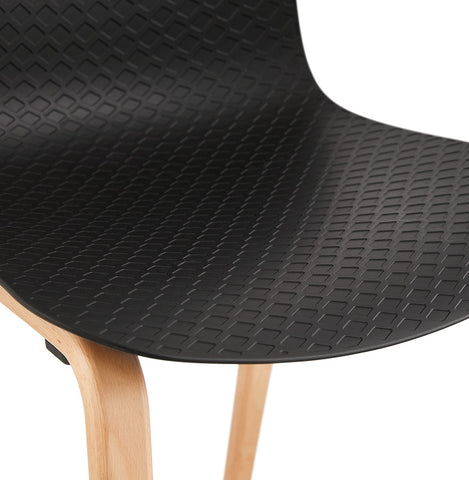 Scandinavian chair 'PACIFIK' black with natural wood legs