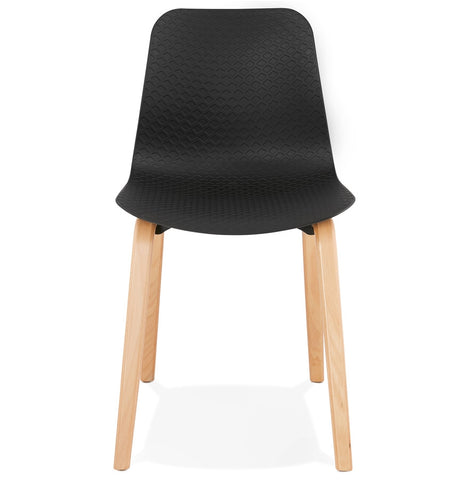 Scandinavian chair 'PACIFIK' black with natural wood legs