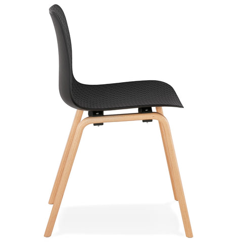 Scandinavian chair 'PACIFIK' black with natural wood legs