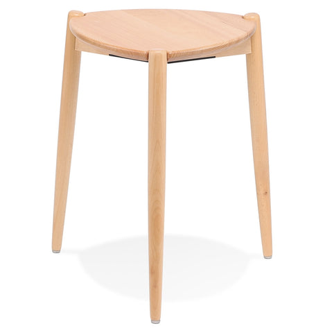 Low stackable stool 'PINTADO' of natural wood