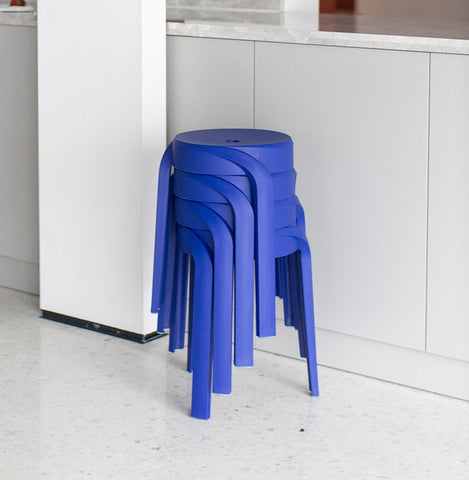 Stackable low stool 'POMPA'