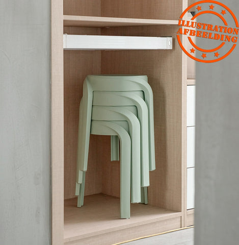 Stackable low stool 'POMPA'