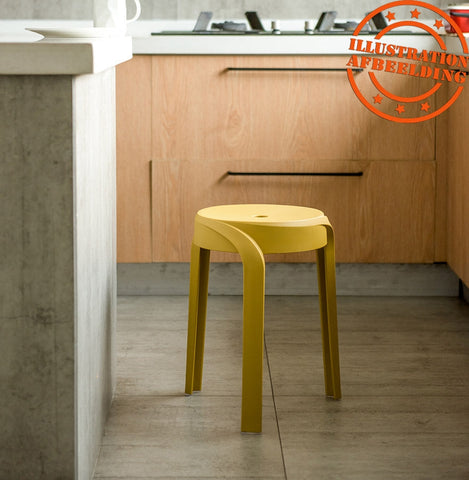 Stackable low stool 'POMPA'