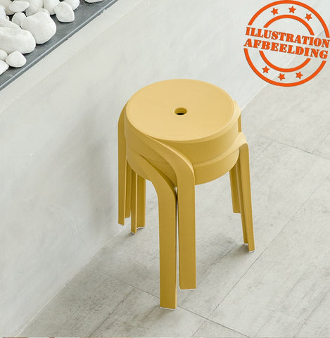Stackable low stool 'POMPA'