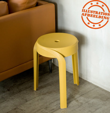 Stackable low stool 'POMPA'