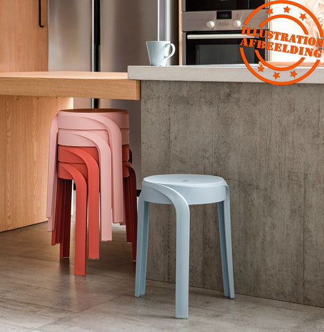 Stackable low stool 'POMPA'