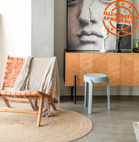 Stackable low stool 'POMPA'