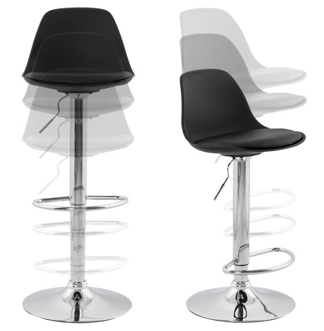 Black adjustable stool 'PRINCES'