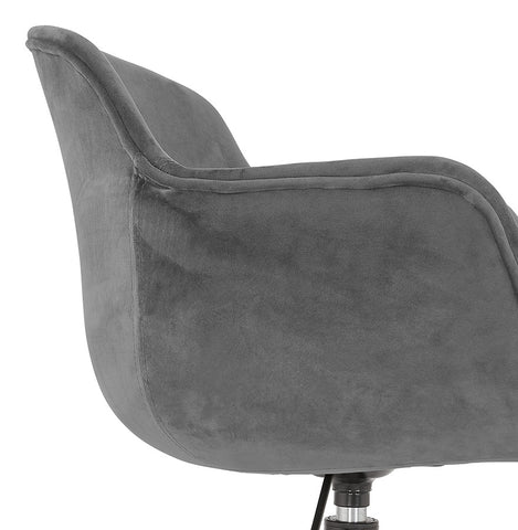 'ROLLING' gray velvet office chair on castors