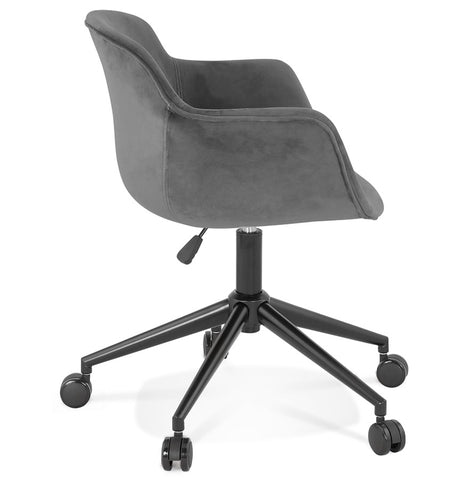 'ROLLING' gray velvet office chair on castors