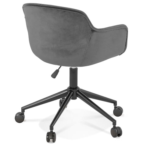 'ROLLING' gray velvet office chair on castors