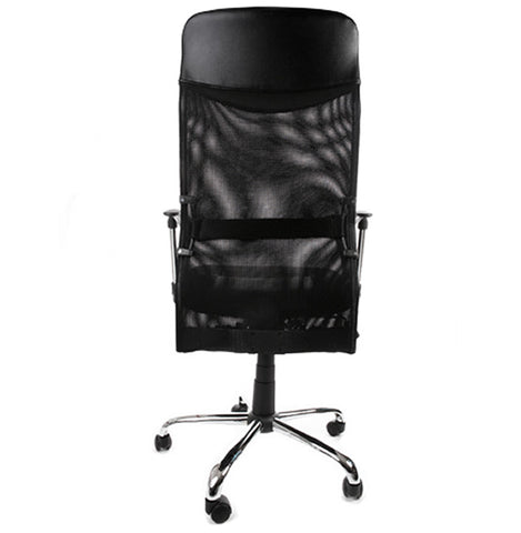 Modern black office chair 'ROMA' in imitation leather and mesh