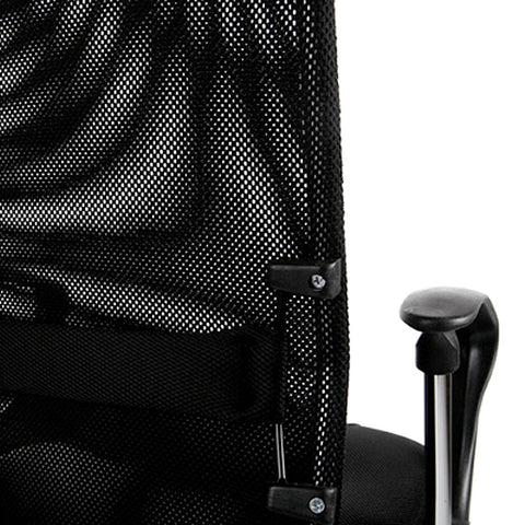 Modern black office chair 'ROMA' in imitation leather and mesh