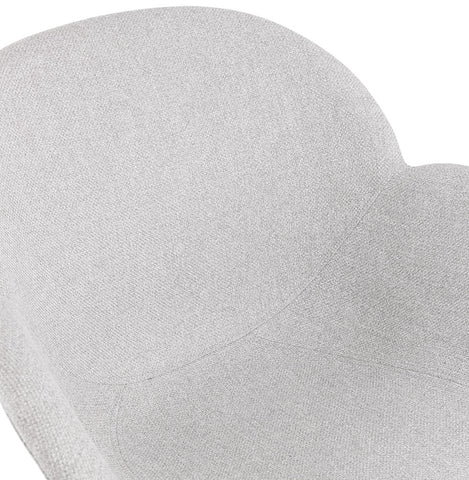 Design chair with armrests 'SAMY' in light gray fabric and black wooden legs
