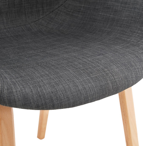 Design chair with armrests 'SAMY' in grey fabric Scandinavian style