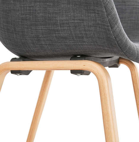 Design chair with armrests 'SAMY' in grey fabric Scandinavian style