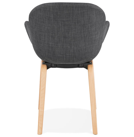 Design chair with armrests 'SAMY' in grey fabric Scandinavian style