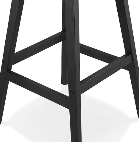 SANDRA MINI” mid-high stool in white terry cloth with black wooden legs