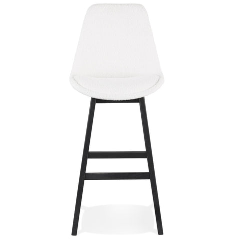 Barstool 'SANDRA' made of white terry cloth with black wooden legs