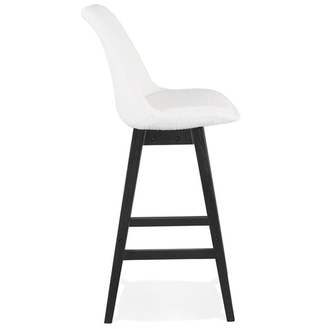 Barstool 'SANDRA' made of white terry cloth with black wooden legs